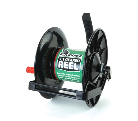 3:1 Black Hawk Geared Reel with 500m of Polywire - Strainrite New